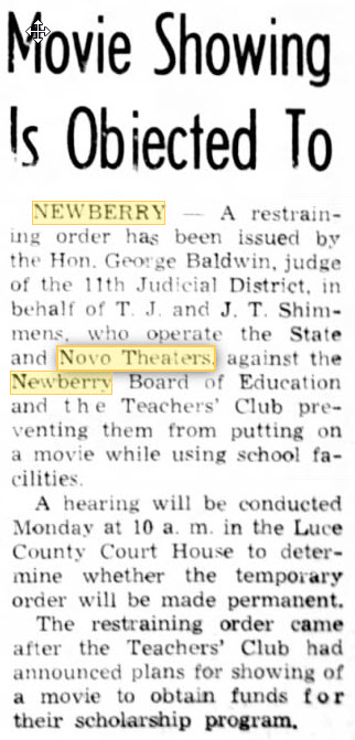 Novo Theater - Owner In Hot Water Over School Movie Nov 2 1963
